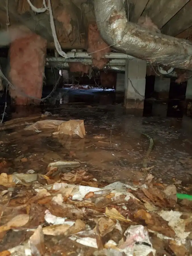 Crawl space flood assessment for Commercial Water Damage Restoration in Lower Southampton
